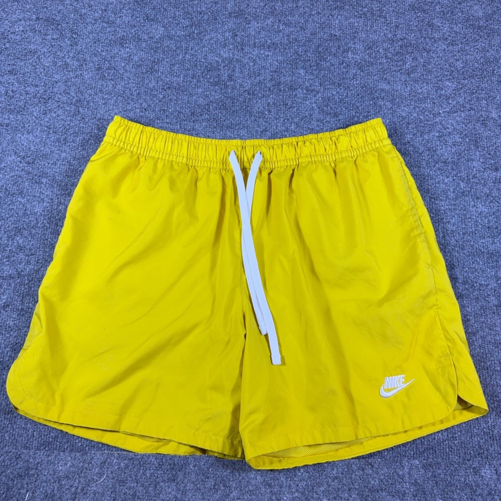 Nike Mens Sportswear Woven Shorts Yellow Mesh Lined AR2382-743 Large